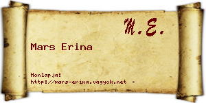 Mars Erina névjegykártya